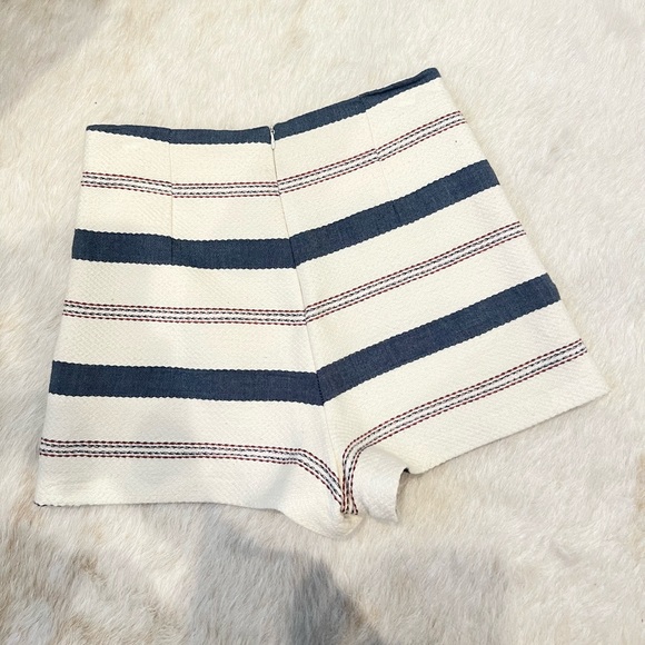 Zara- texture blue white stripe skort - Picture 8 of 9